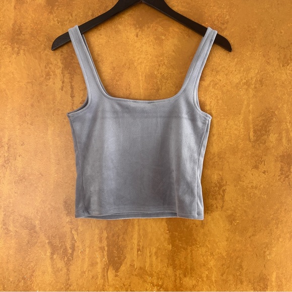 NWT Velour SquareneckCrop Top - Picture 2 of 4